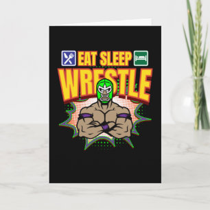 Eat Sleep Wrestle Lucha Libre Wrestling Card