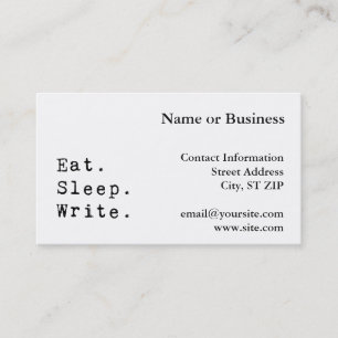 Eat Sleep Write Business Card