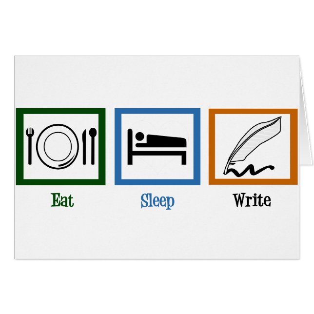 Eat Sleep Write Funny Author Card (Front Horizontal)