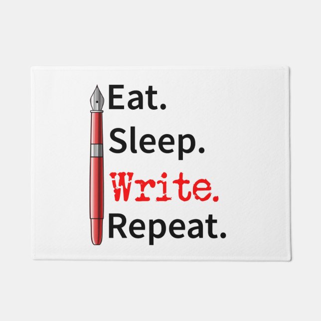 Eat Sleep Write Repeat Writer Doormat (Front)