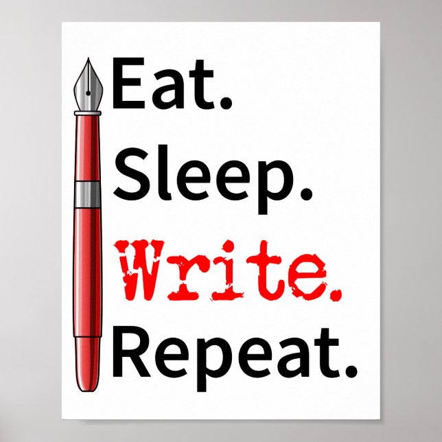 Eat Sleep Write Repeat Writer Poster (Front)