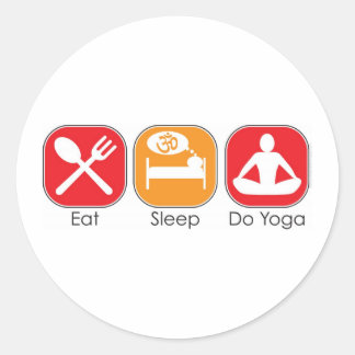 Eat Sleep Yoga Classic Round Sticker