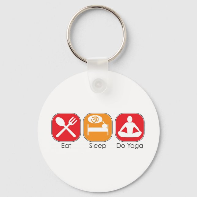 Eat Sleep Yoga Key Ring (Front)