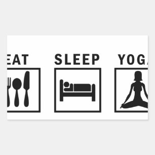 eat sleep yoga rectangular sticker