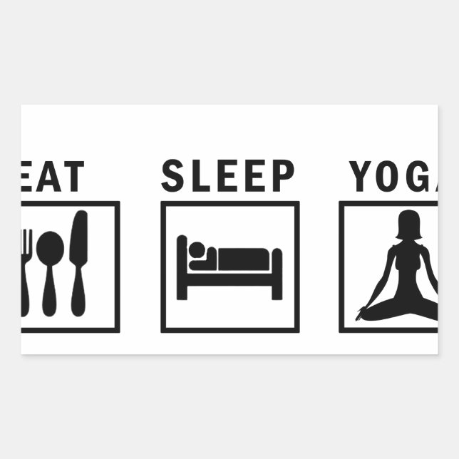 eat sleep yoga rectangular sticker (Front)