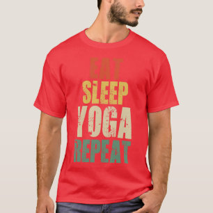 eat sleep yoga repeat funny yoga retro vintage T-Shirt