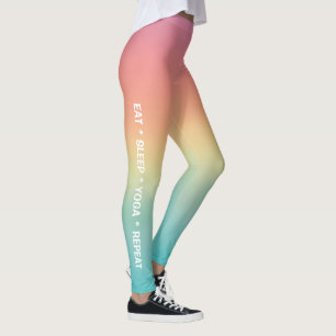 Eat Sleep Yoga Repeat Ombré Customisable Leggings