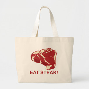 Eat STeak Large Tote Bag