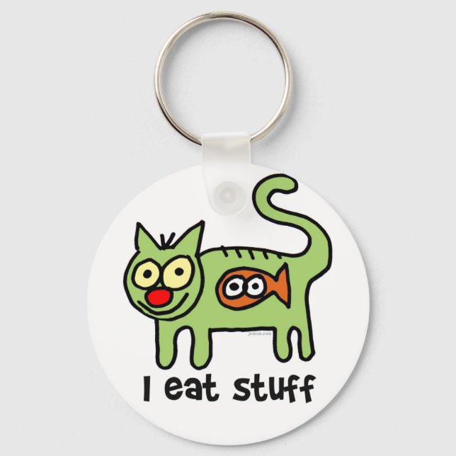 eat stuff keychain (Front)