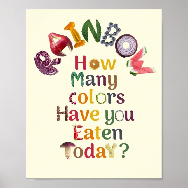 Eat the Rainbow everyday - Nutrition and Health  Poster (Front)