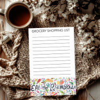 Eat the Rainbow Grocery Shop List Meal Planning