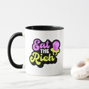 Eat The Rich 90's Diamond Ring Pop Funny Political Mug