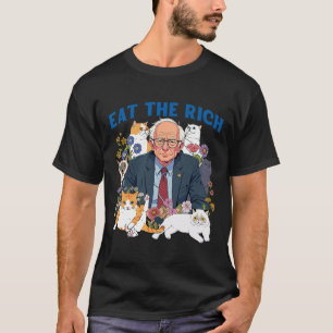 Eat The Rich Bernie Sanders Floral Cat Resist Agai T-Shirt