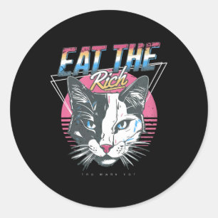 Eat The Rich Cat Anti Trump Classic Round Sticker