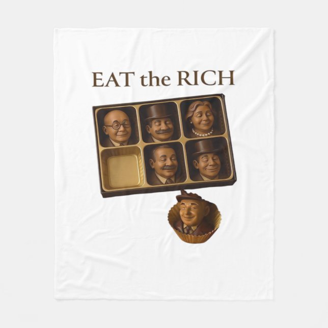 Eat The Rich Classic Fleece Blanket (Front)
