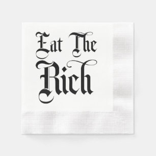 Eat The Rich Funny Coined Cocktail Napkin