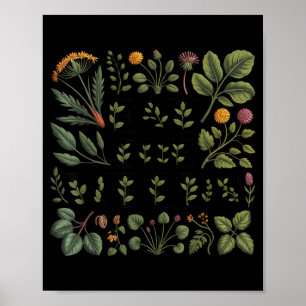 Eat the weeds funny foraging wild edible botanical poster