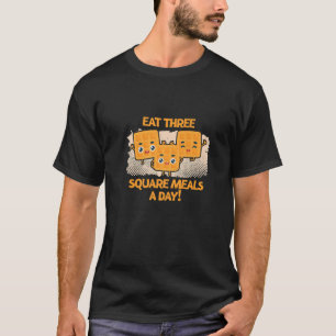 Eat Three Square Meals A Day Breakfast Waffles T-Shirt