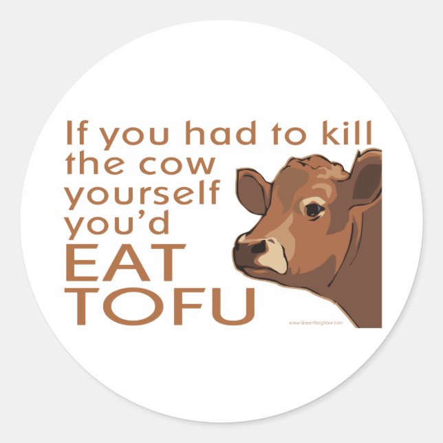 Eat Tofu Classic Round Sticker (Front)
