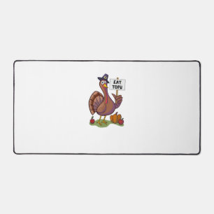 Eat Tofu Thanksgiving Vegetarian Turkey Funny Desk Mat