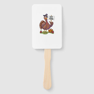 Eat Tofu Thanksgiving Vegetarian Turkey Funny Hand Fan