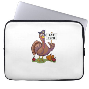 Eat Tofu Thanksgiving Vegetarian Turkey Funny Laptop Sleeve