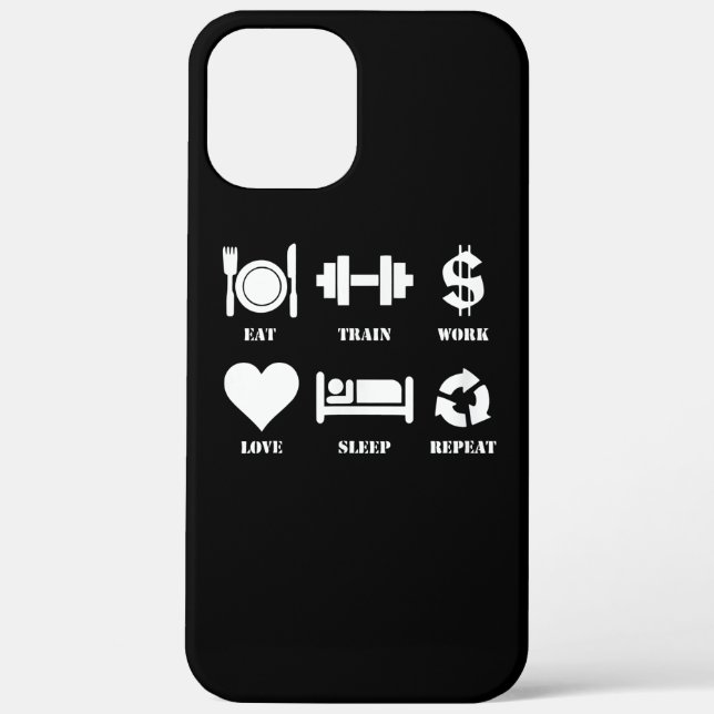 Eat Train Work Love Sleep Repeat Motivational Gym Case-Mate iPhone Case (Back)