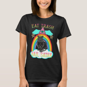 Eat Trash Hail Satan Racoon Satanic T-Shirt
