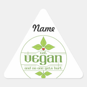 Eat Vegan and No One Gets Hurt Triangle Sticker