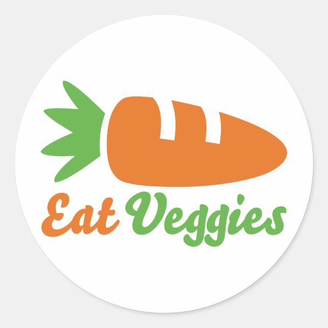 Eat Veggies Classic Round Sticker (Front)