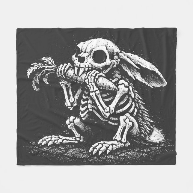 Eat Veggies   – Dead Rabbit by BurnsInHell Fleece Blanket (Front (Horizontal))