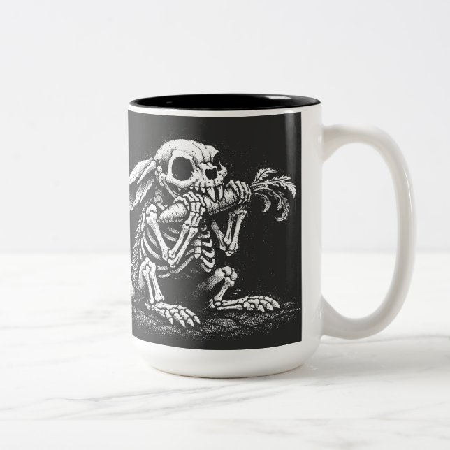 Eat Veggies   – Dead Rabbit by BurnsInHell Two-Tone Coffee Mug (Right)