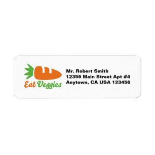 Eat Veggies Return Address Label