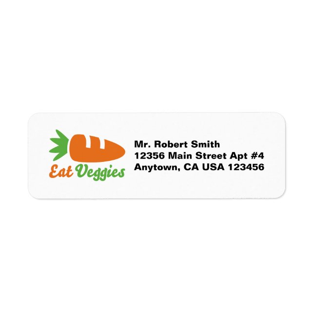 Eat Veggies Return Address Label (Front)