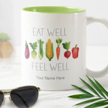 Eat Well Feel Well Watercolor Organic Vegetables