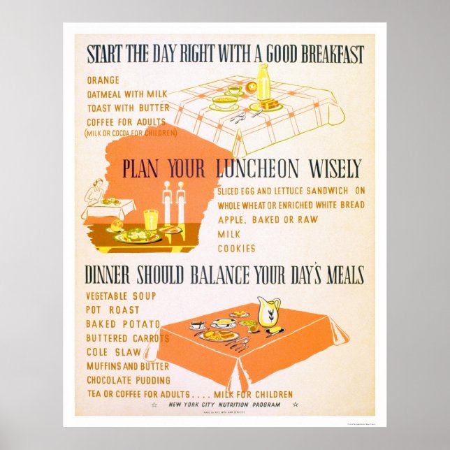 Eat Wisely Stay Healthy 1942 WPA Poster (Front)