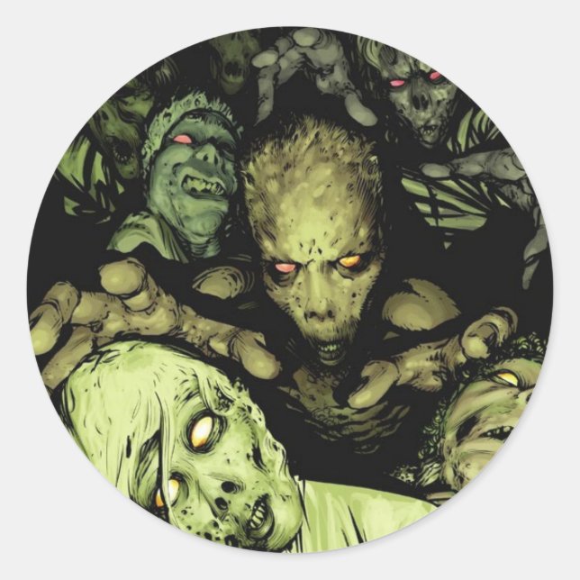 Eat your brains classic round sticker (Front)