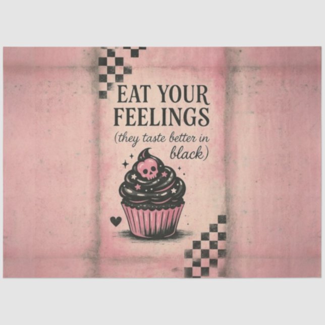 Eat Your Feelings Cupcake – Decoupage Paper |  (Front)