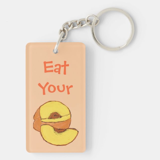 Eat Your Peaches Key Ring (Back)