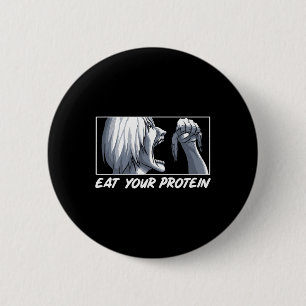 Eat Your Protein Anime Gym Manga Bodybuilding Fitn 6 Cm Round Badge