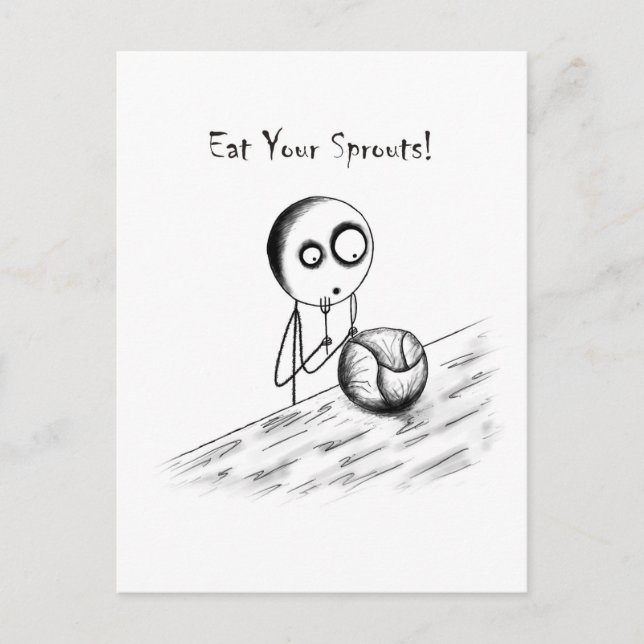 Eat your sprouts postcard (Front)