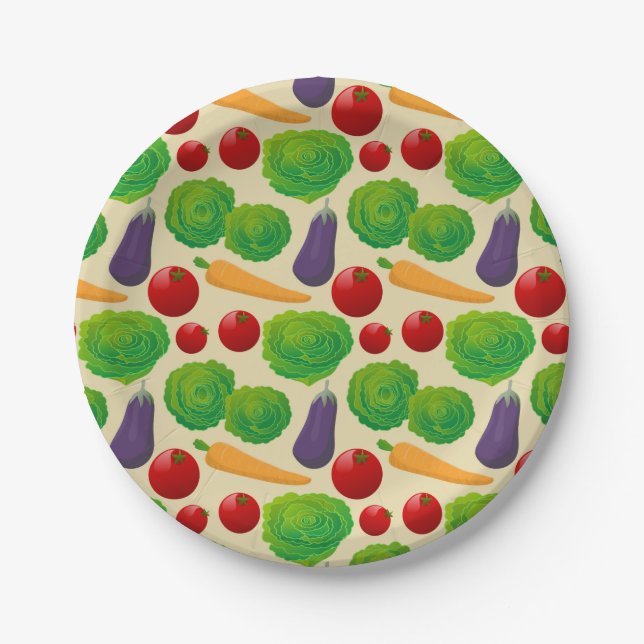 Eat Your Vegetables Paper Plate (Front)
