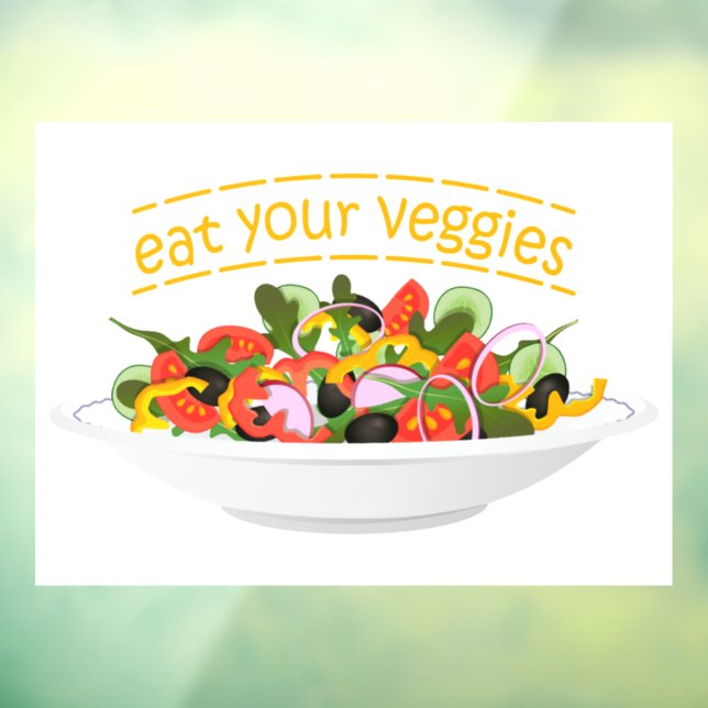 Eat Your Veggies Quote fresh salad mix bowl (Sheet 3)
