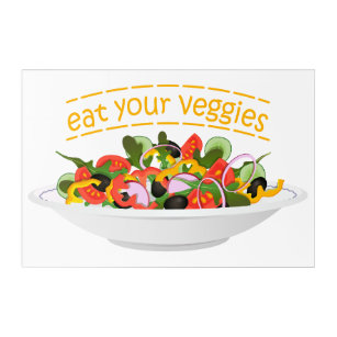 Eat Your Veggies Quote fresh salad mix bowl Acrylic Print