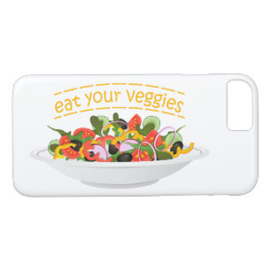 Eat Your Veggies Quote fresh salad mix bowl iPhone 8/7 Case
