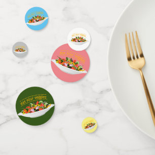 Eat Your Veggies Quote fresh salad mix bowl Confetti