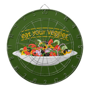 Eat Your Veggies Quote fresh salad mix bowl Dartboard