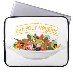 Eat Your Veggies Quote fresh salad mix bowl Laptop Sleeve