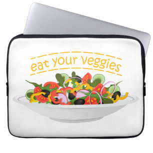 Eat Your Veggies Quote fresh salad mix bowl Laptop Sleeve