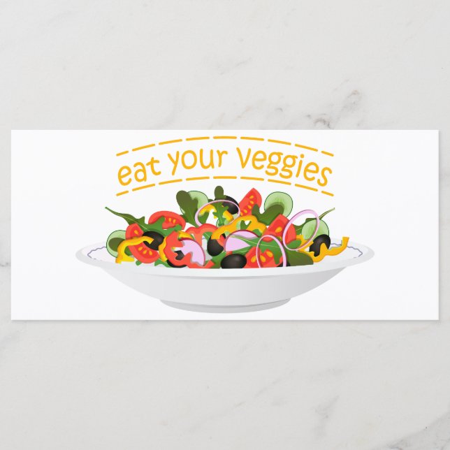 Eat Your Veggies Quote fresh salad mix bowl Menu (Front)